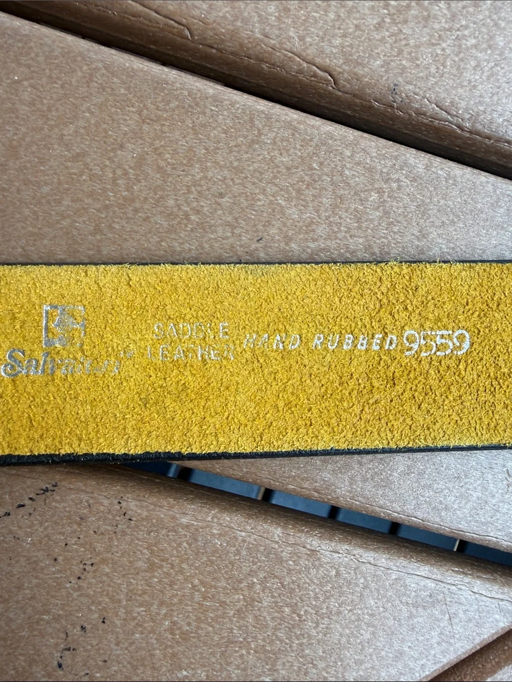 Salvatori Saddle Leather Tooled Hand Rubbed Belt